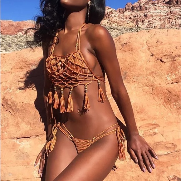 Lena Vie Boutique Other - Sedona Sands Crochet 3 Piece Triangle Bikini